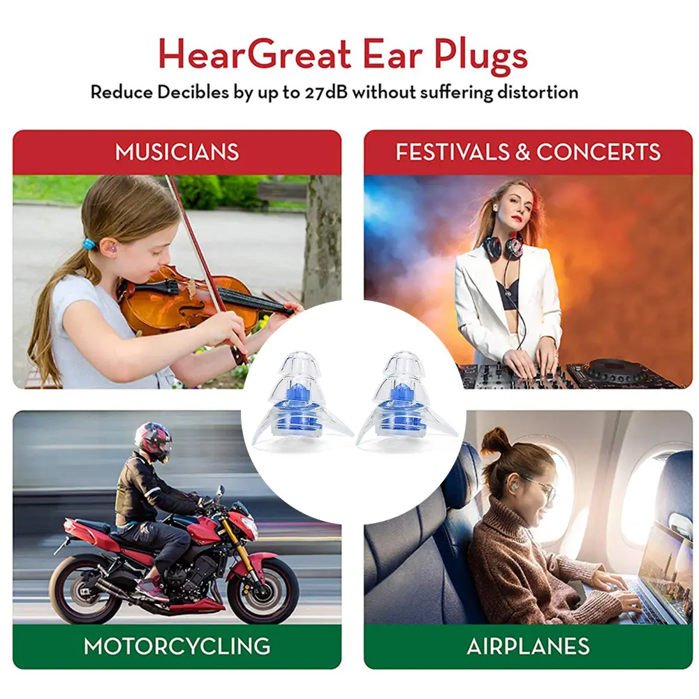 1 Pair Noise Cancelling Ear Plugs Noise Reduction Anti-noise Plugs Reusable Flexible Earplugs for Sleeping Study Concert Hearing