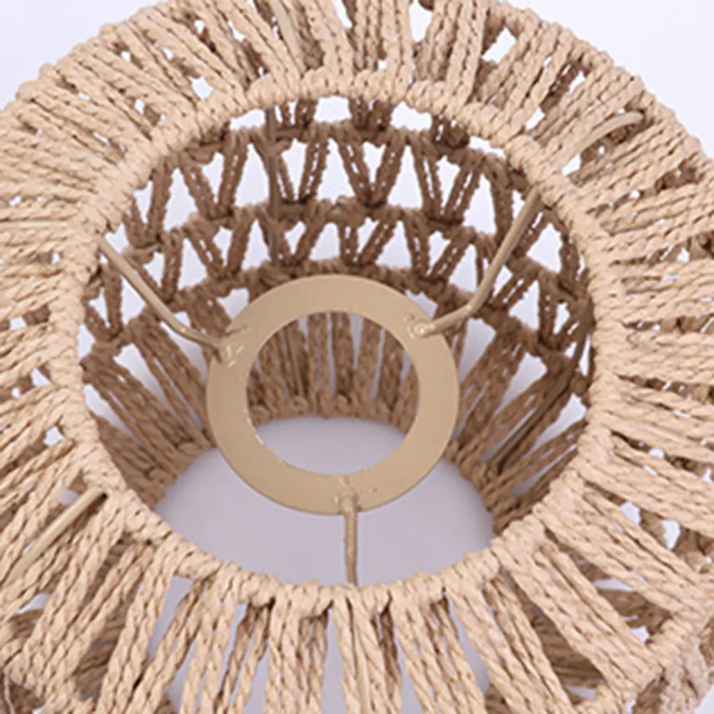 1/2Pcs Simulated Rattan Hanging Lampshade Rustic Ceiling Light Cover Handmade Woven Lamp Shade for Living Room Bedroom Hotel