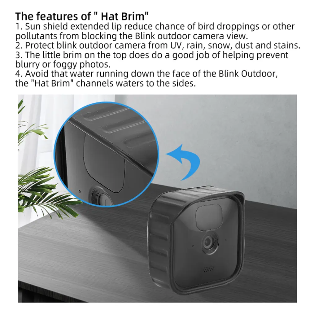 1/3Pcs Silicone Camera Protective Case Weatherproof Protective Skin Cover Anti-UV with Hat Brim for Blink Outdoor/Indoor/XT1/XT2