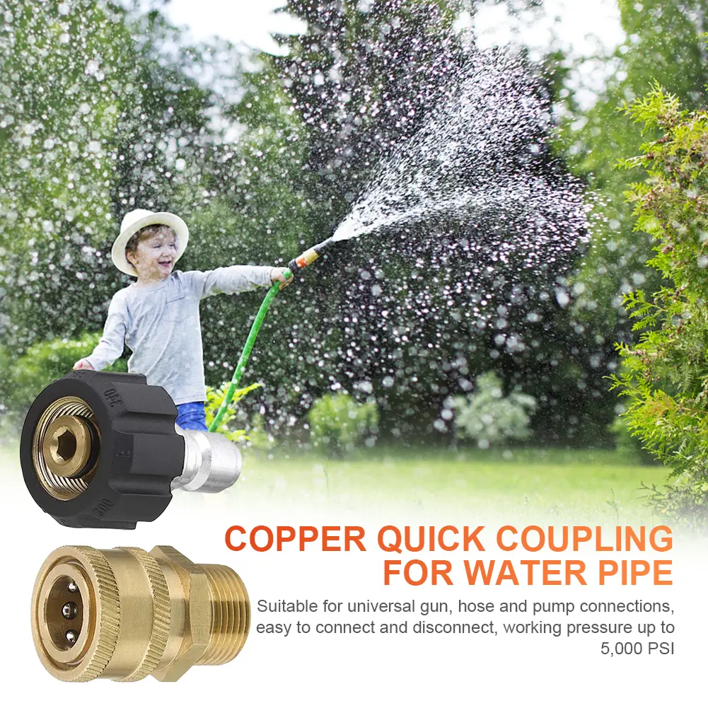 High Pressure Quick Connector Brass Water Gun Joints 1/4 Inch Garden Irrigation Connector 3/8 Inch Quick Coupling for Water Pipe