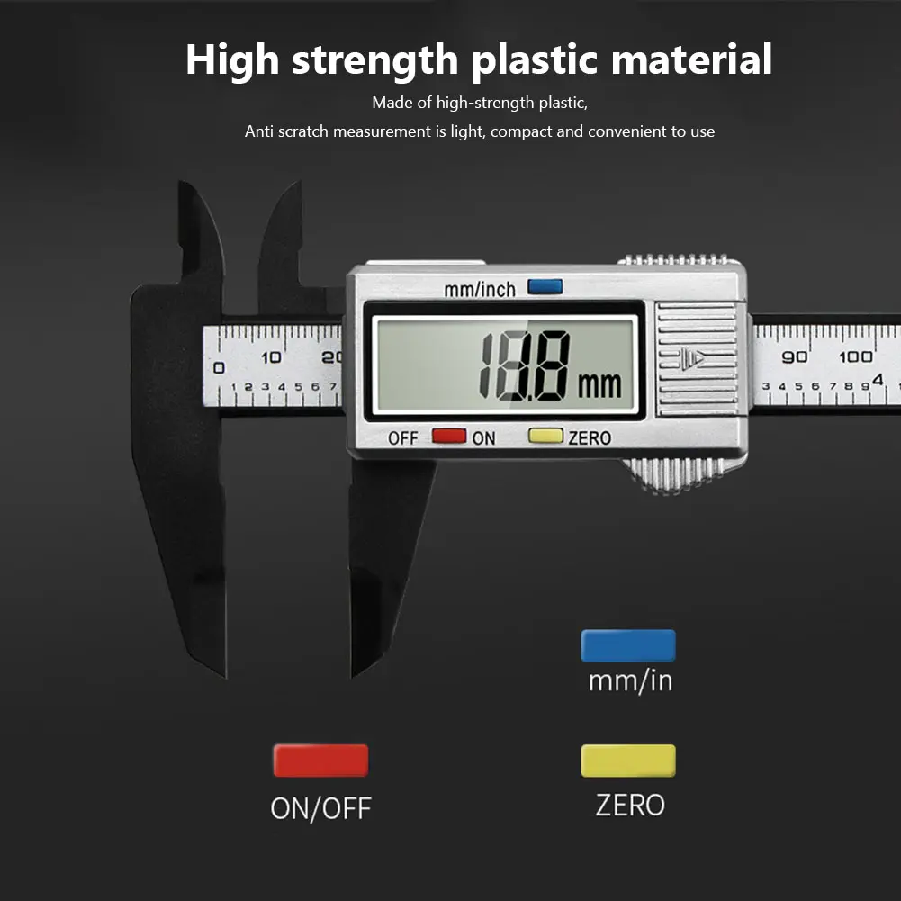 0-150mm Electronic Calipers Multipurpose Digital Carpentry Tools High-strength Plastics Lightweight 0.1mm Accuracy Gauging Tools