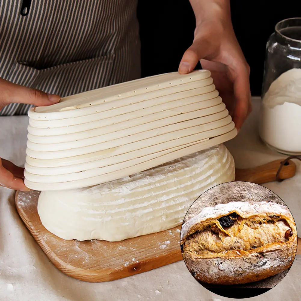 Oval Banneton Brotform Baking Supplies Rattan Bread Fermentation Baskets Bowl Woven Dough Bread Proofing Baskets Kitchen Gadgets