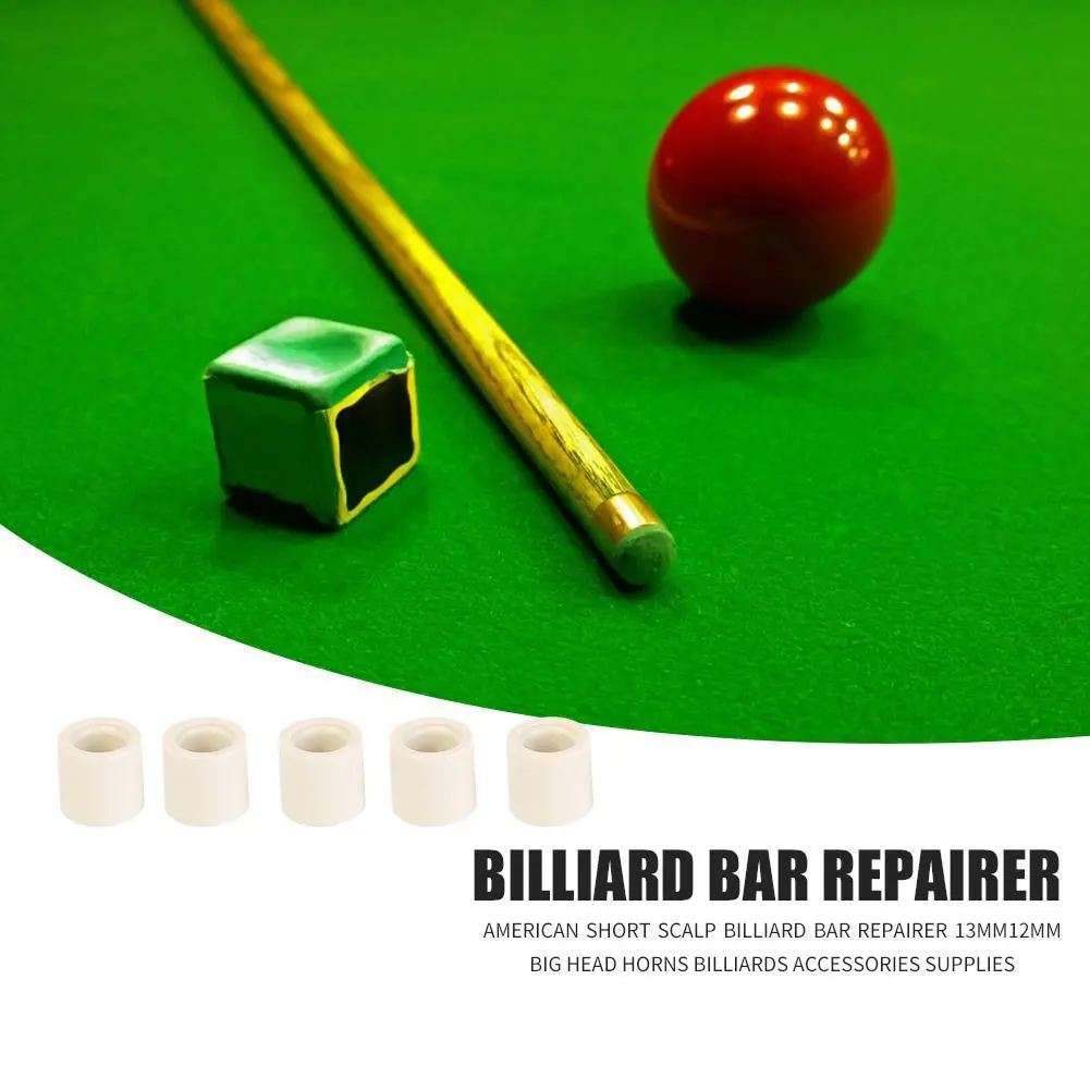 Durable Ferrulesl Classic Delicate Texture 5pcs Billiards Snooker Ferrules ABS Pool Cue Ferrules Repair Tool 12mm/13mm