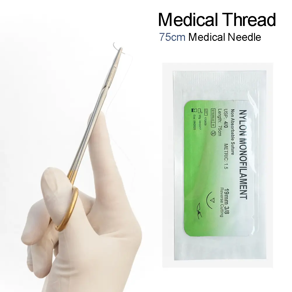 6/12Pcs Set 75CM  Needle Nylon Monofilament Thread Teaching Demonstration Suture Practice Tool for