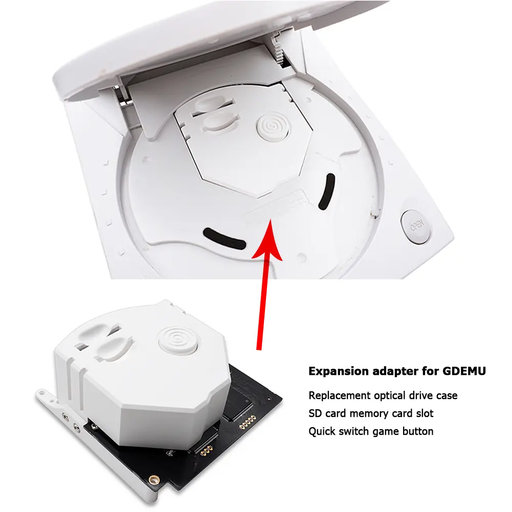 GDEMU Remote Secure Digital Card 3D Printed Mount Kit for DreamCast VA1 Console Optical Drive Simulation Board