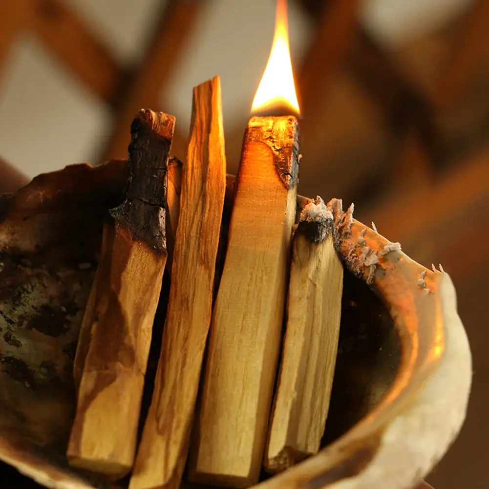 1-4PCS Palo Santo Natural Incense Sticks Aromatherapy Burn Sticks No Fragrance Incense Wooden Smudge Sticks for Home Living Room