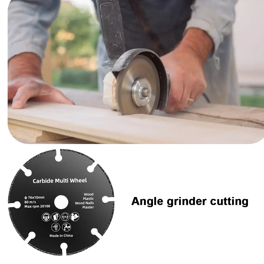 1PCS 76MM Circular Cutting Saw Blade Stainless Steel Iron Grinding Disc Vacuum Brazed Wood Cutting Disc for Angle Grinder