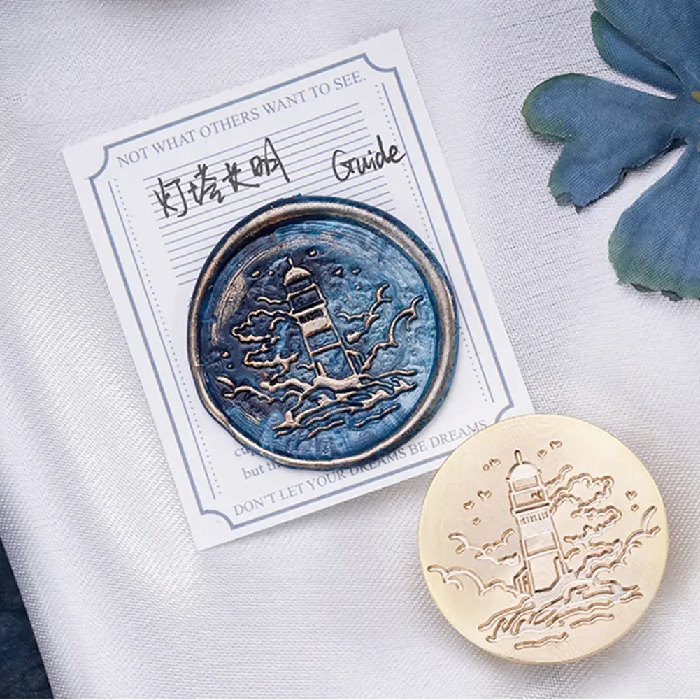 Deep Sea Series Sealing Wax Stamp Heads 3D Brass Fire Lacquer Seals 30mm Retro DIY Craft Decor Tool for Envelope Cards