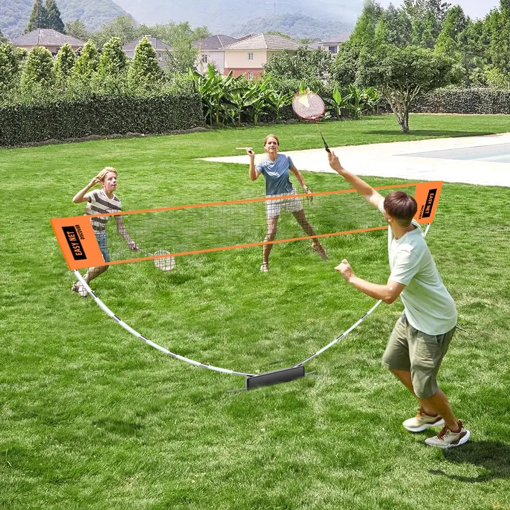 Professional Badminton Net Height Adjustable Indoor Outdoor Badminton Volleyball Tennis Training Net with Carry Bag Easy Setup