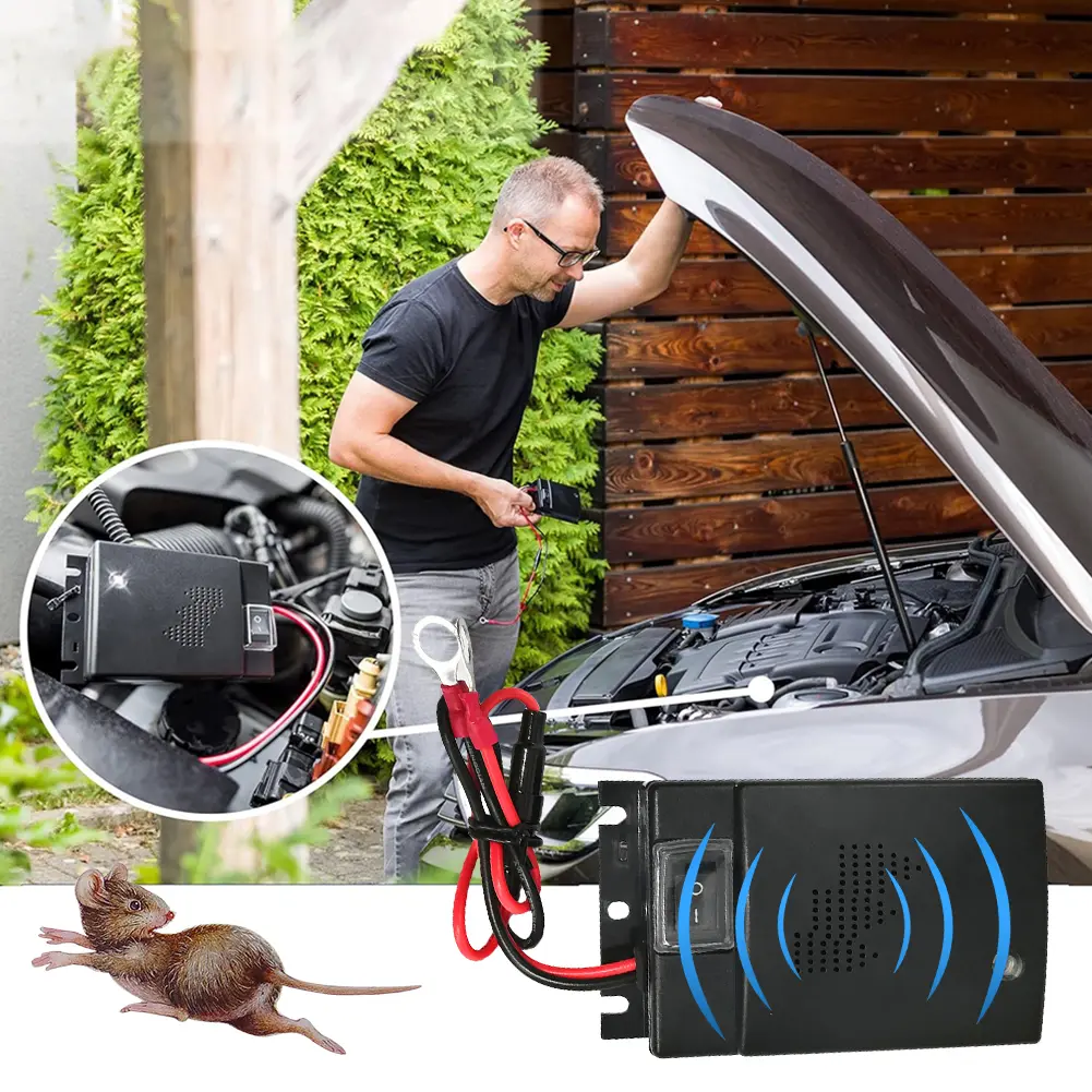 Car Ultrasound Mouse Repeller Intelligent Sensor Trucks Outdoor Safety Alert Device Circuit Protection Self-Check Mode Low Power