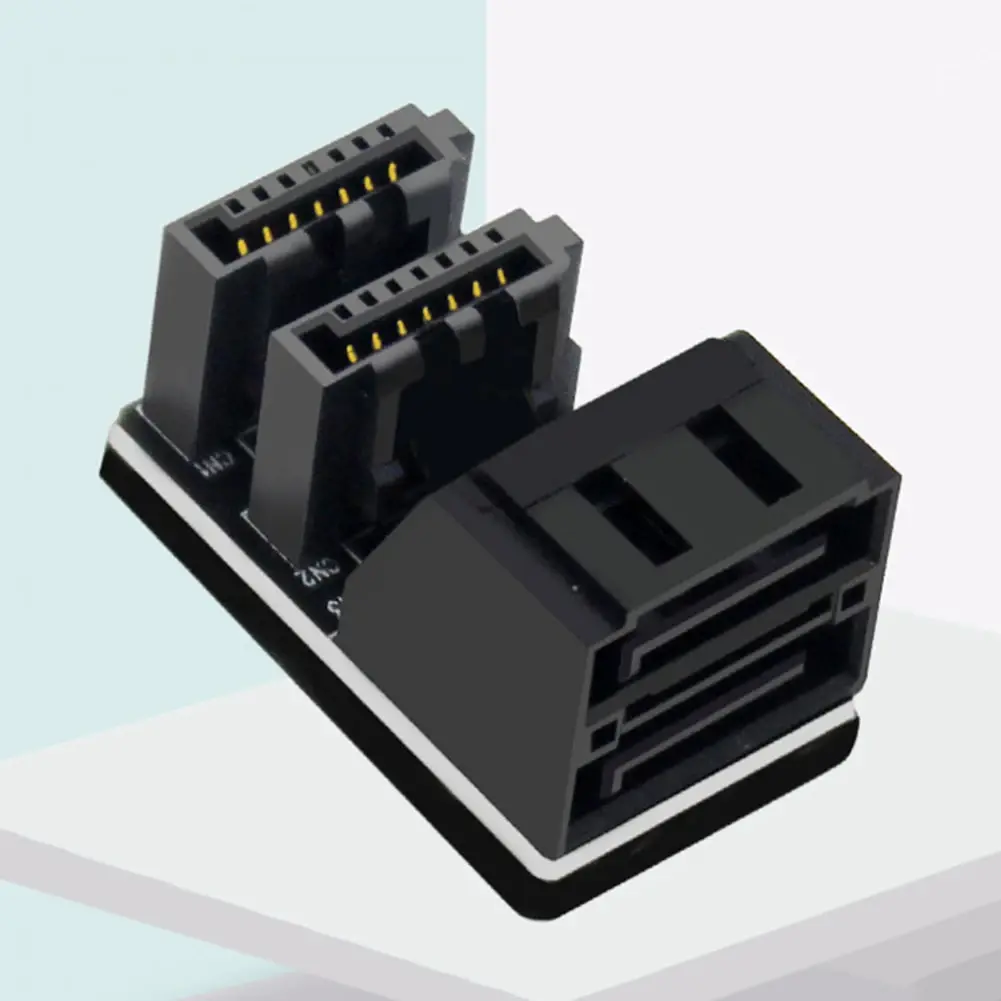 SATA 7Pin Angled Adapter Plug and Play 90/180 Degree SATA Adapter 2 SATA 7Pin Male To Female Converter for Motherboard Desktop