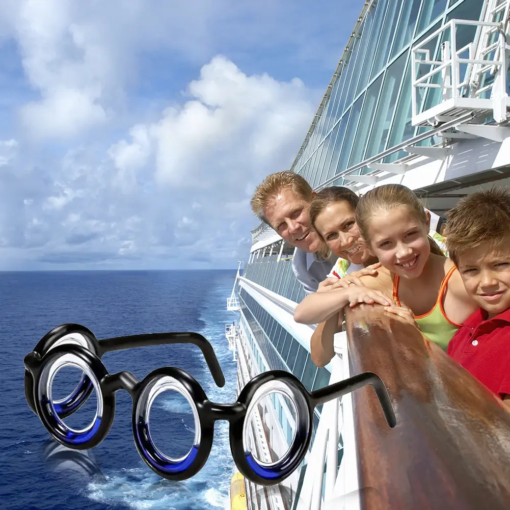 1PCS Anti Vertigo Glasses Without Lens Motion Sickness Glasses Detachable Accessories for Old Adults Children Travel