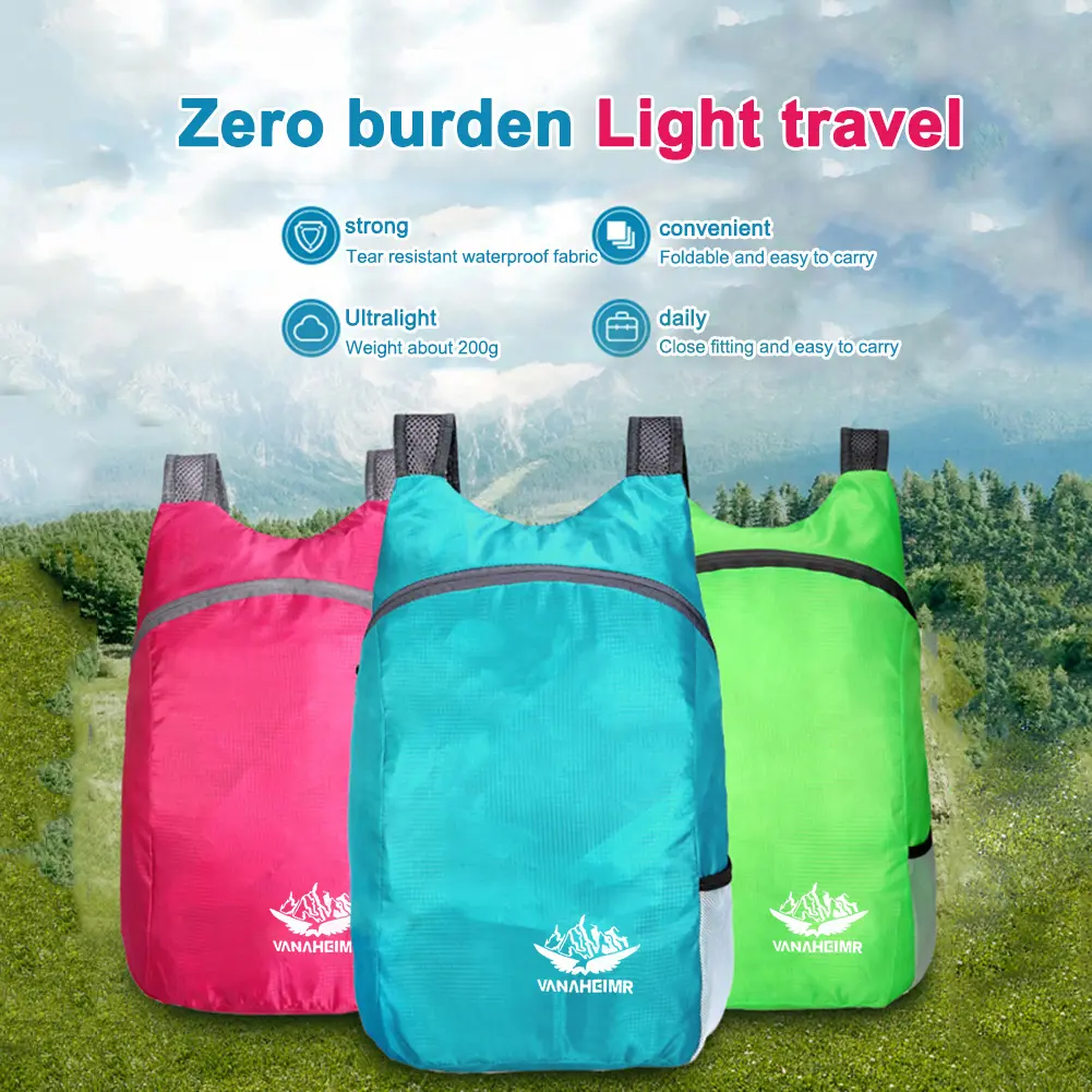Nylon Sports Daypacks Breathable Foldable Ultralight Backpacks Waterproof Lightweight for Men Women for Climbing Trekking