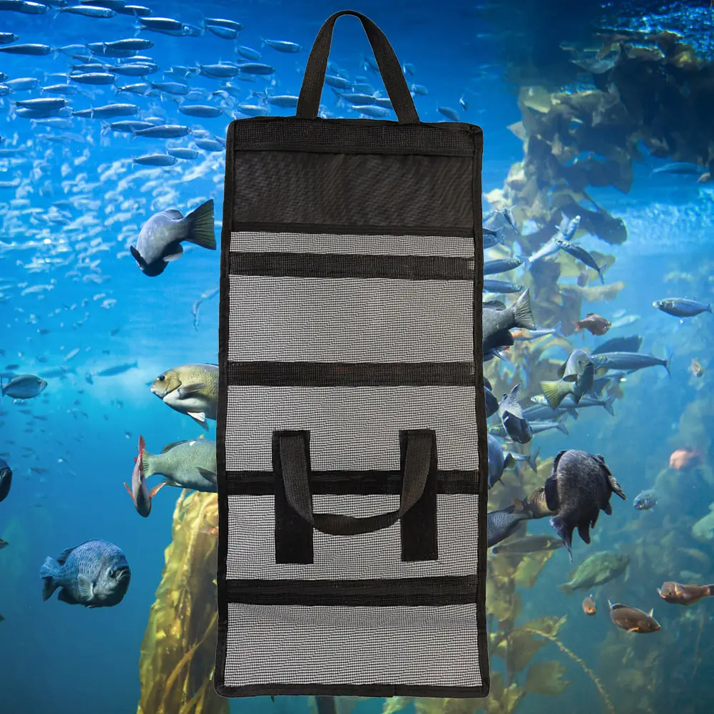 Portable Fishing Lure Bags Dirt Resistant Mesh Folding Bait Lure Hook Handbag Wear-resistant Large Capacity Outdoor Fishing Tool