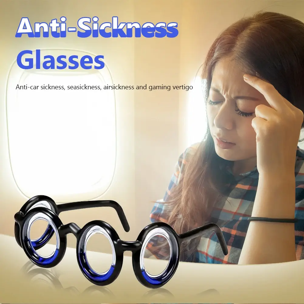 1PCS Anti Vertigo Glasses Without Lens Motion Sickness Glasses Detachable Accessories for Old Adults Children Travel