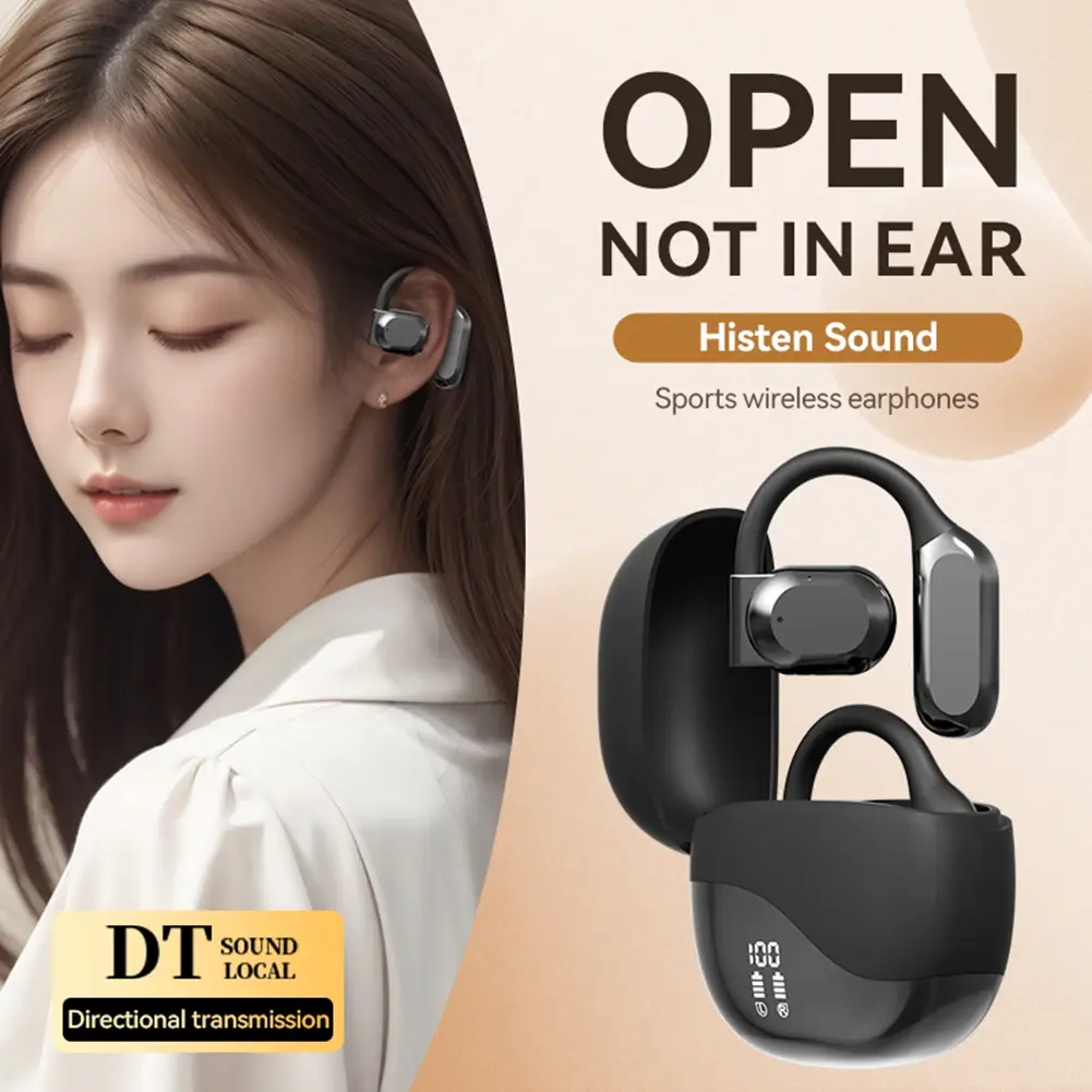 Intelligent Translator Earbuds Bluetooth-Compatible 5.4 Noise Cancelling Real Time AI Translator Earbuds Ear Hook Two-Way Voice