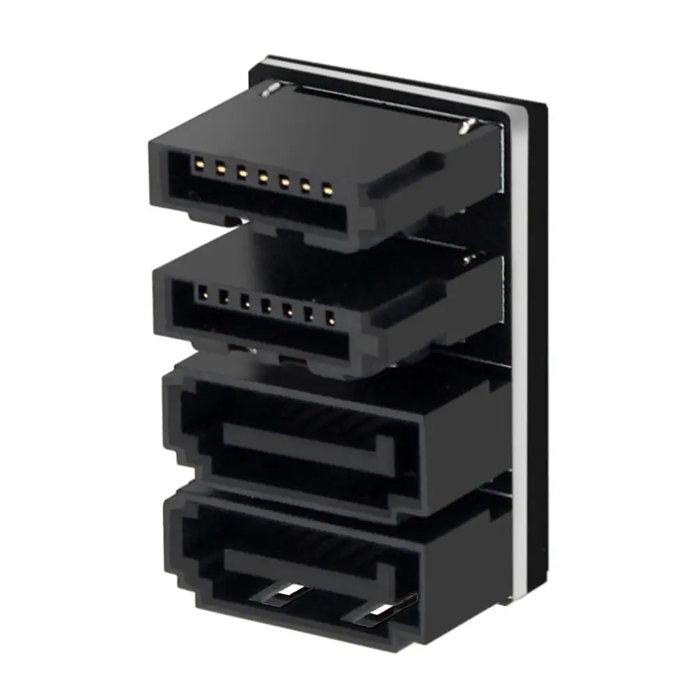 SATA 7Pin Angled Adapter Plug and Play 90/180 Degree SATA Adapter 2 SATA 7Pin Male To Female Converter for Motherboard Desktop