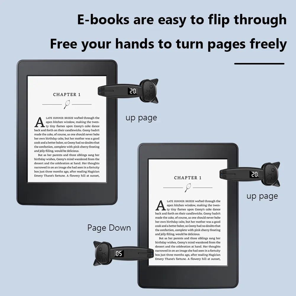 Remote Control Page Turner Bluetooth-Compatible 5.3 E-Reader Controller Camera Shutter Phone Screen Device for Kindle Paperwhite