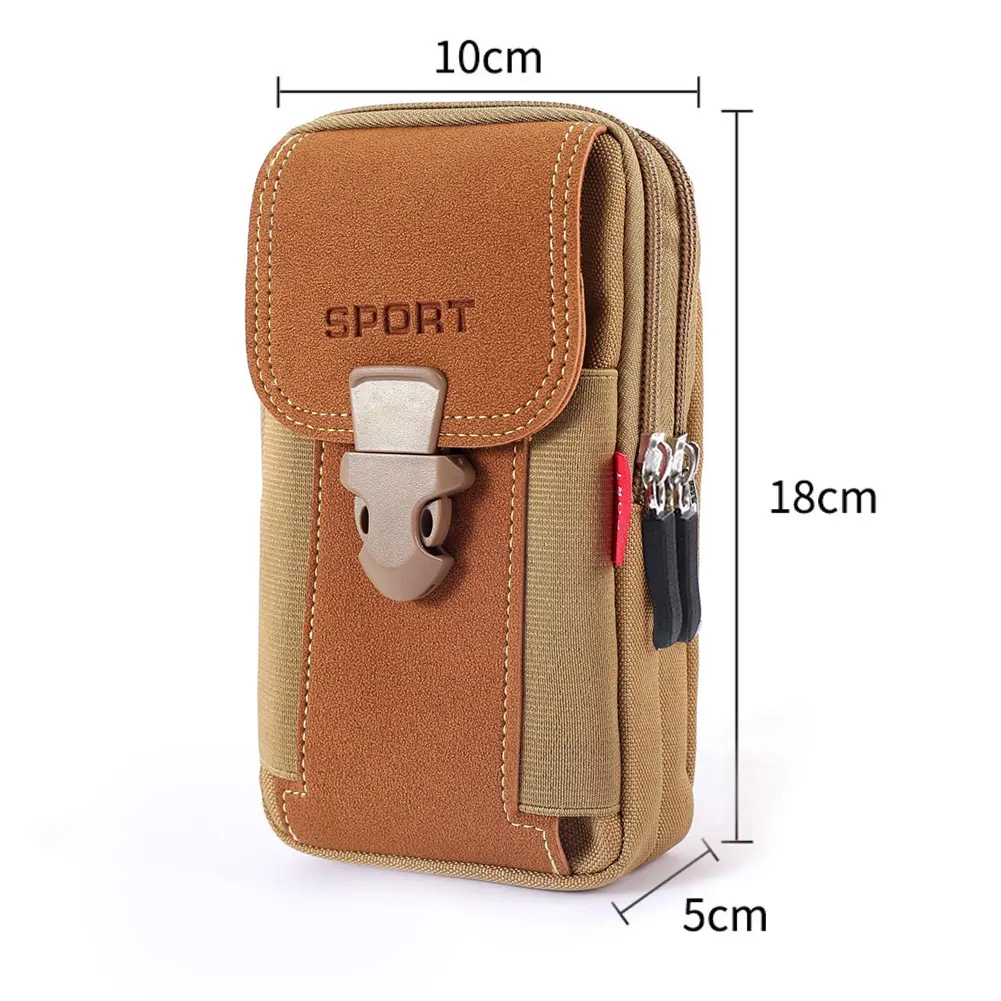 Running Pouch Travel Camping Bags Outdoor Men Canvas Waist Bag Pocket Sport Phone Purse Travel Zip Belt Bum Pouch