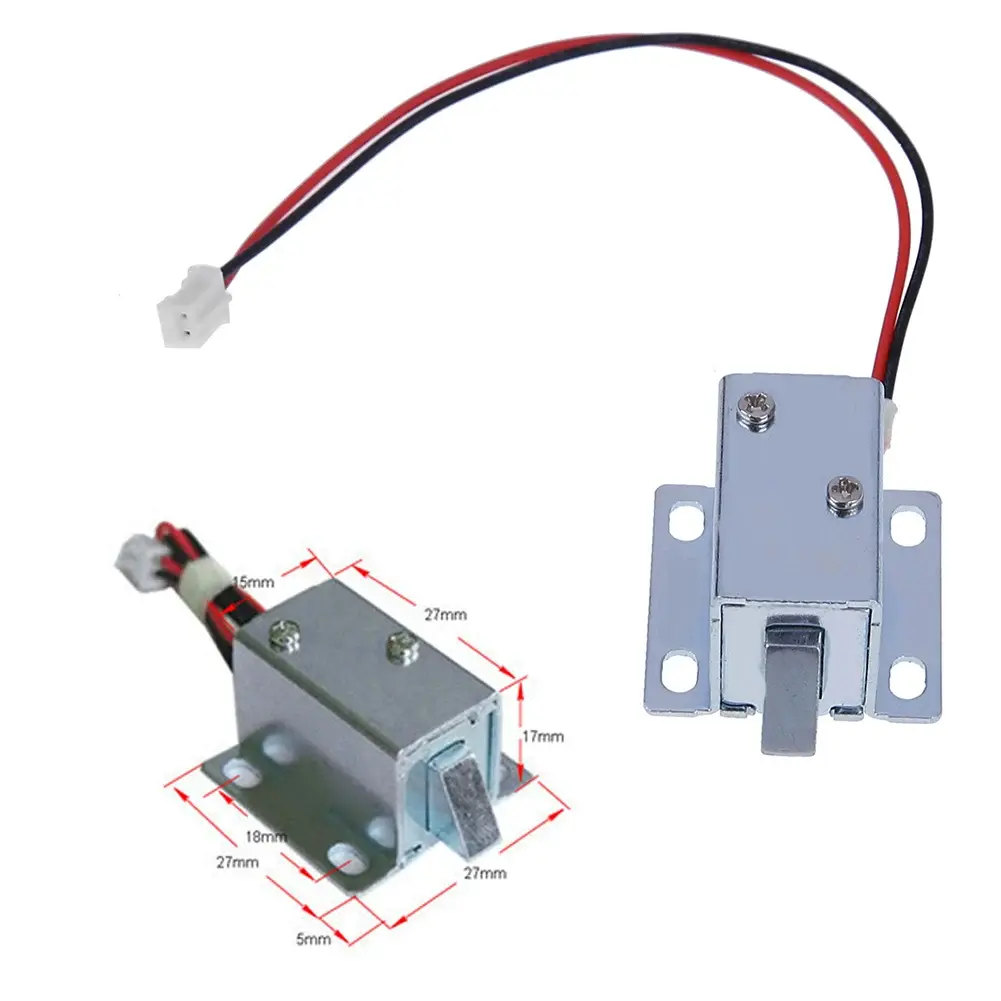 1-5pcs DC12V Electric Lock Anti-vibration Universal Electric Solenoid Lock Low Power Consumption Smart Electromagnetic Locks