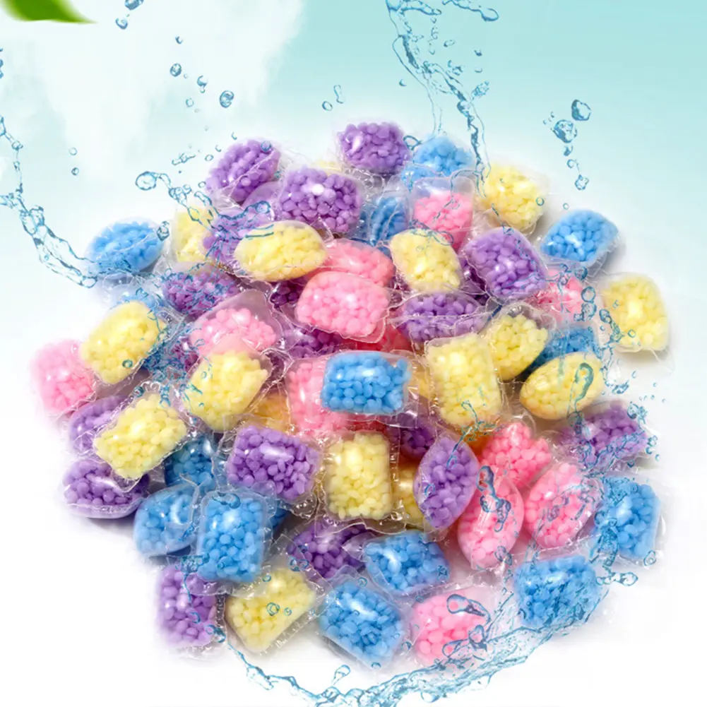 100Pcs Detergent Liquid Capsule Ball Anti Static Laundry Scent Booster Beads Lasting for Washing Machine