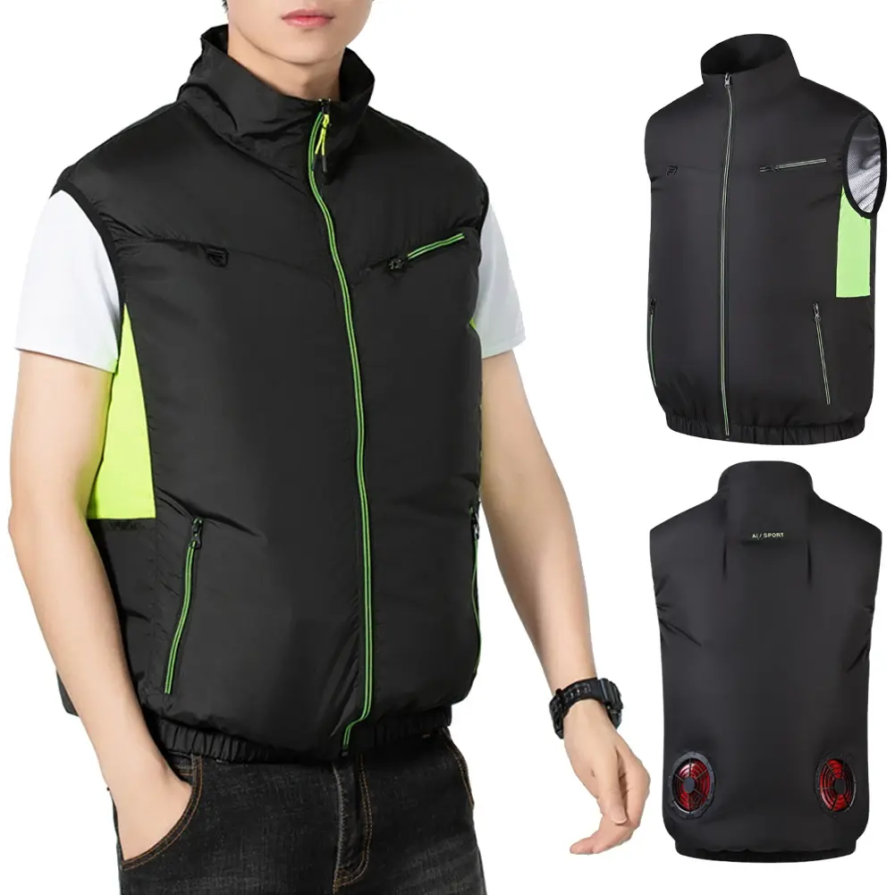 Cooling Vest Wearable Cooling Fan Vest Heat Resistant Air-conditioned Clothes Cooling for Workers Summer Camping Fishing Cooling