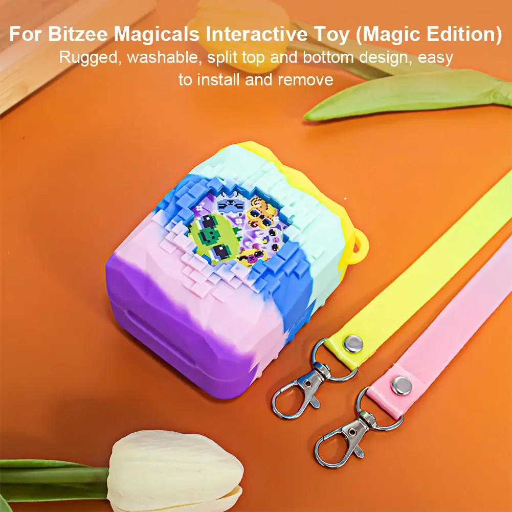 Silicone Case for Bitzee Magicals Interactive Toy Digital Pet Washable Protective Skin Sleeve with Lanyard Shockproof