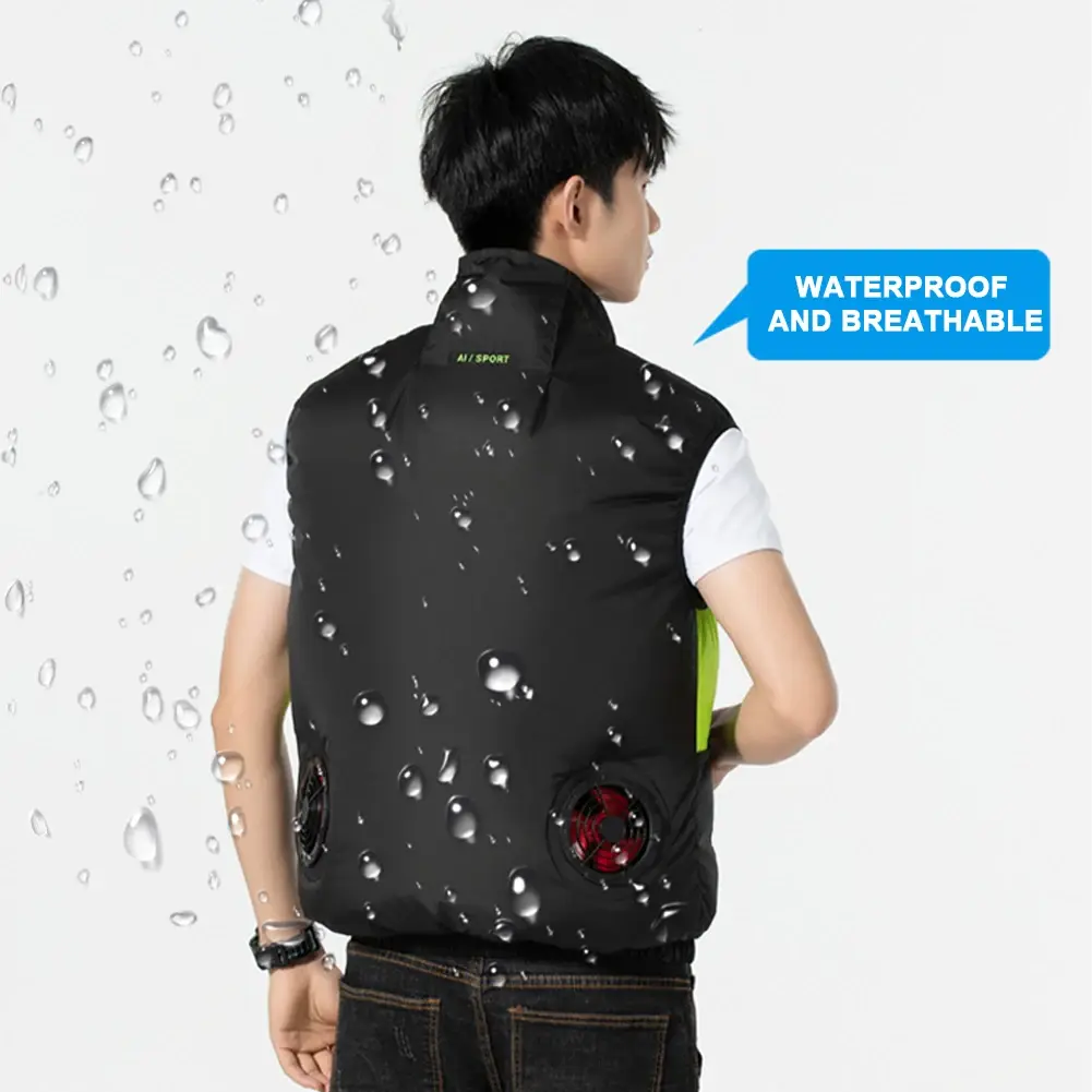 Cooling Vest Wearable Cooling Fan Vest Heat Resistant Air-conditioned Clothes Cooling for Workers Summer Camping Fishing Cooling