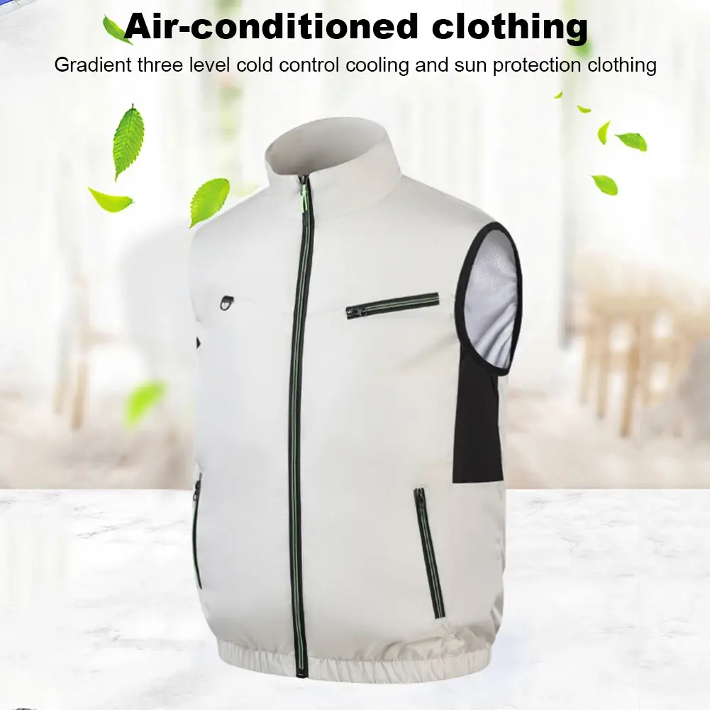Cooling Vest Wearable Cooling Fan Vest Heat Resistant Air-conditioned Clothes Cooling for Workers Summer Camping Fishing Cooling
