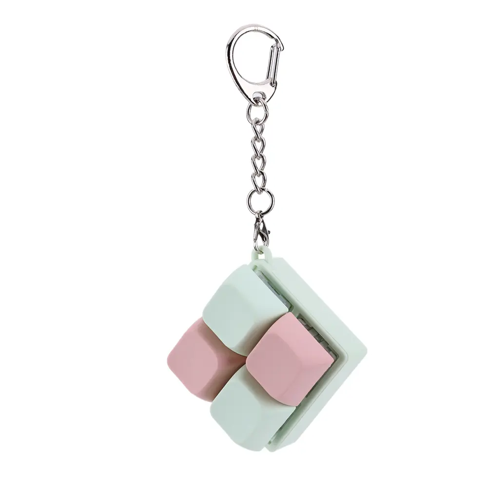 Finger Keyboard Fidget  4 Keys Keyboard Clicker  Sensory Fidget Keyring Keycaps Fidget Keyborad Button Stress Relief