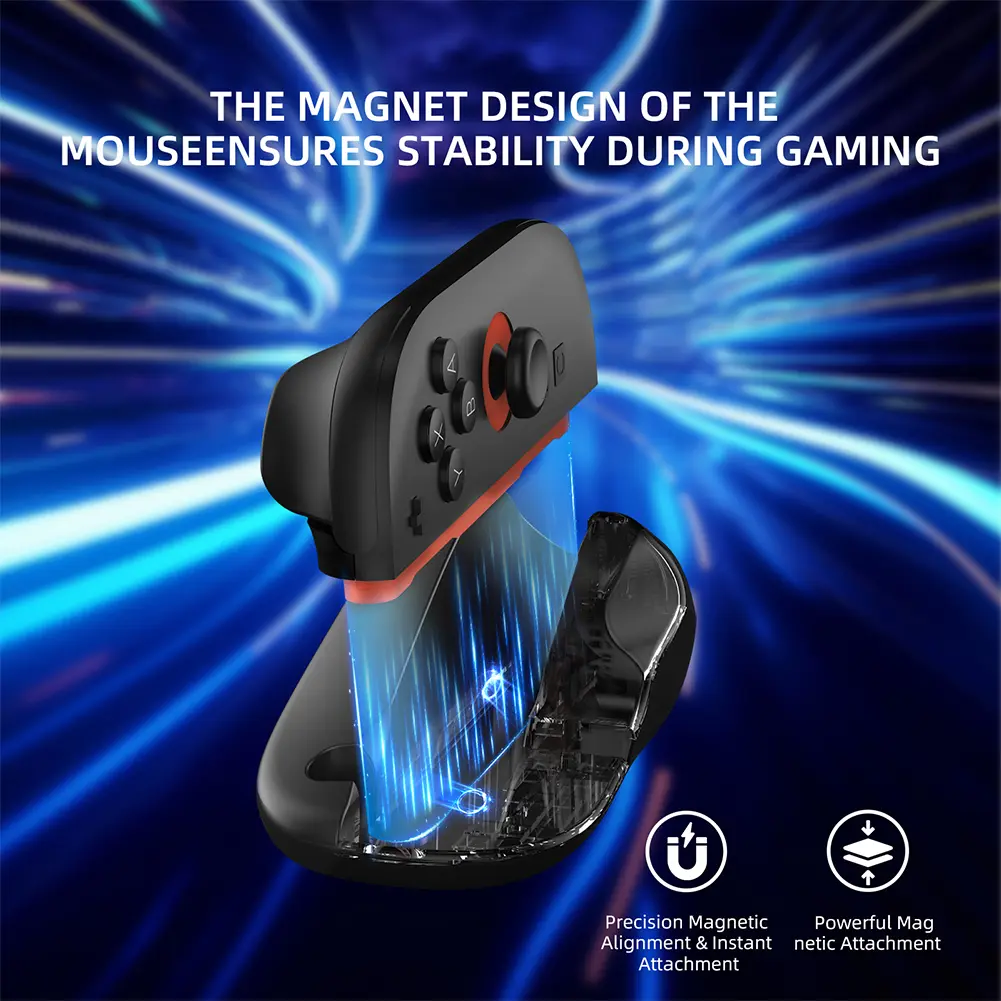 Handle Grip Mouse Base + Silicone Case For Switch 2 Left Right Joy-Con Controller Ergonomic Mice Holder Stand Gaming Accessories