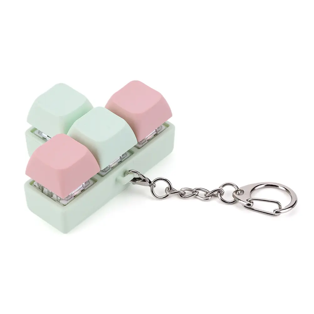 Finger Keyboard Fidget  4 Keys Keyboard Clicker  Sensory Fidget Keyring Keycaps Fidget Keyborad Button Stress Relief