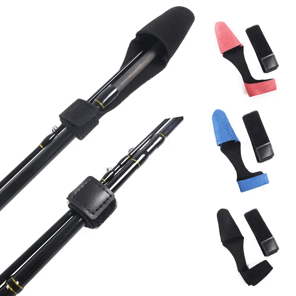 1-5pcs Fishing Rod Tie Tip Cover Sleeves Pole Tie Strap Fastener Protector Cases Fishing Rod Tip Cover Strap for Fisherman