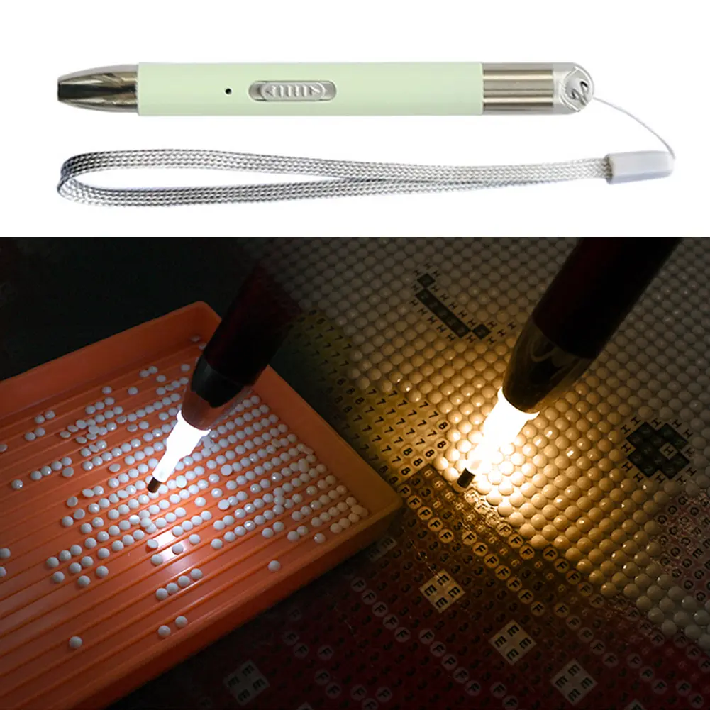 5D DIY Diamonds Painting Accessories Lighting Plastic Diamonds Art Painting Kit with Pen Head 12.5cm Art Handmade for Kids Adult