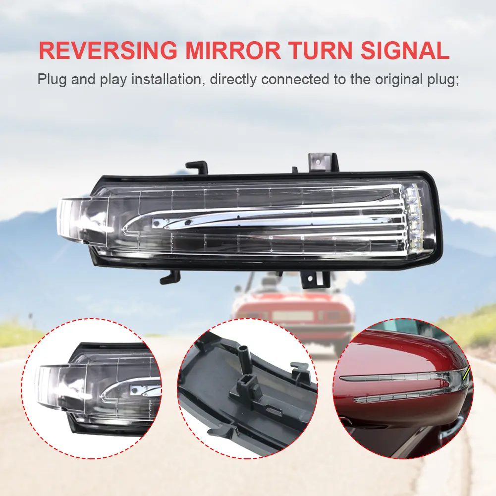 Side Mirror Flashing Light Left/Right Dynamic Side Marker Turn Signal Light Plug and Play for Mercedes BENZ CLS-Class W219 09-11