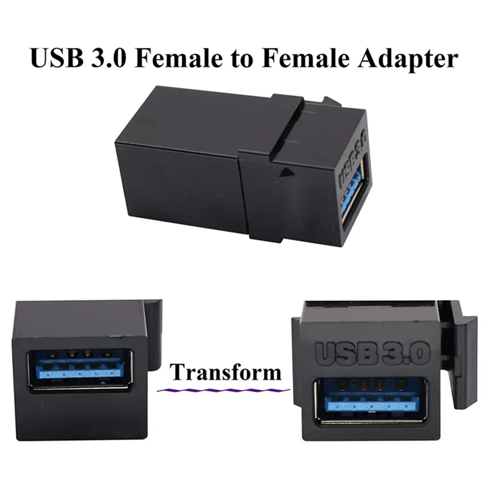 1-5PCS USB 3.0 Keystone Jack Inserts USB to USB Adapters Female to Female Connector for Wall Plate Outlet Panel
