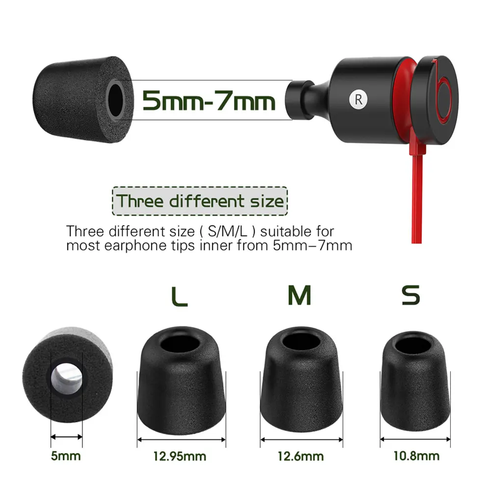 Earphone Earplugs Enhanced Music Experience Memory Foam Ear Tips Noise Isolating Earbud Covers Compact Lightweight for Earphone