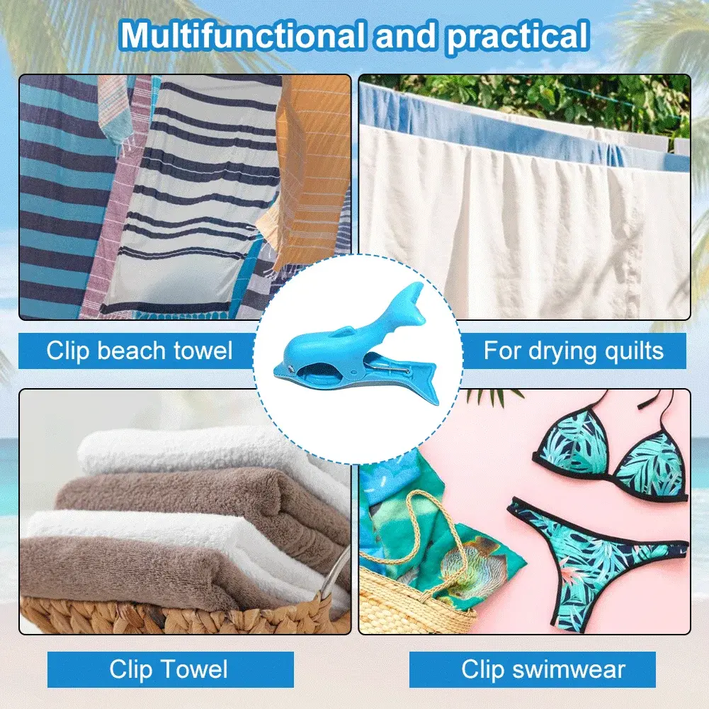 Cute Plastic Beach Towels Clips Animal Decorative Clothes Pegs Pins Cute Animal Beach Towel Clamp for Sun Lounger Beach Sunbed