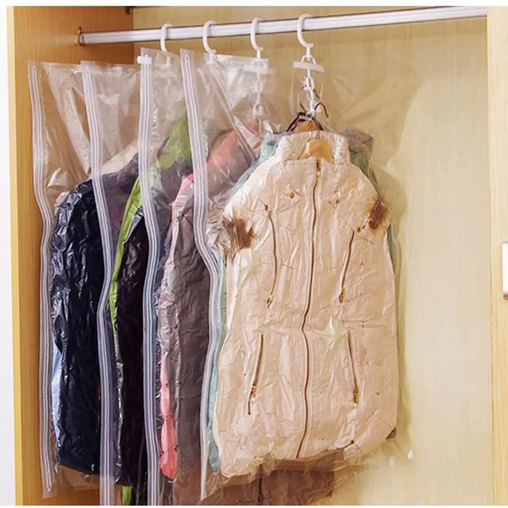 1-3Pcs Hanging Compressible Storage Bag Reusable Clothes Compression Storage Bag Space Saving for Clothes Down Overcoat