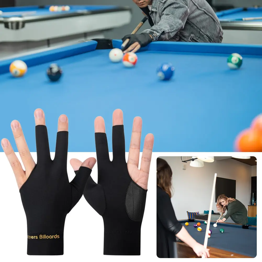 Billiard Gloves 3 Finger Snooker Glove Anti-Slip Snooker Pool Gloves Breathable Billiard Sports Accessories