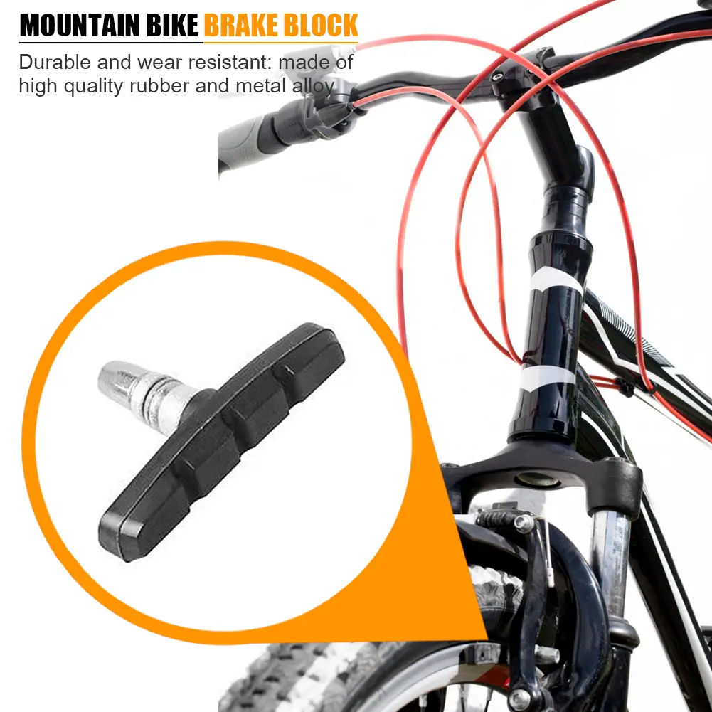 1-10PCS Mountain Road Bike Brake Blocks Rubber Bicycle V-brake Shoes Pads Cycling Parts