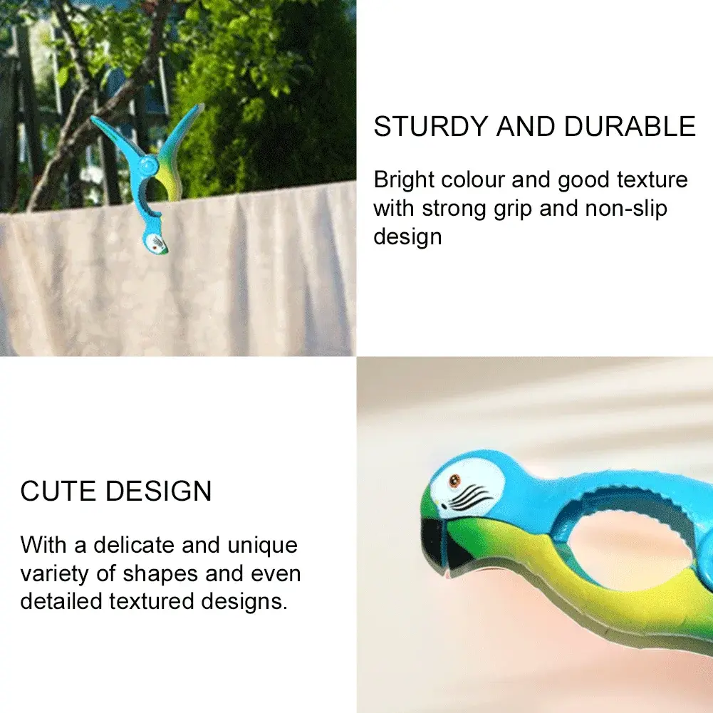 Cute Plastic Beach Towels Clips Animal Decorative Clothes Pegs Pins Cute Animal Beach Towel Clamp for Sun Lounger Beach Sunbed