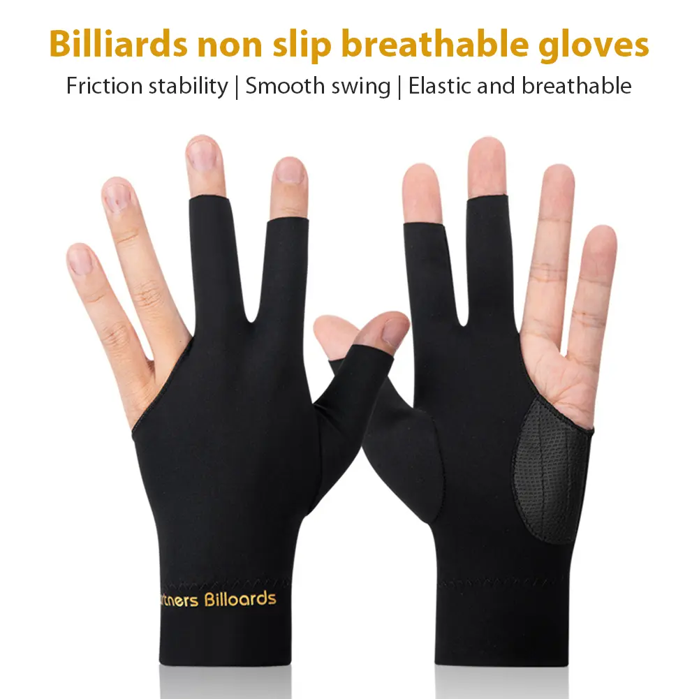 Billiard Gloves 3 Finger Snooker Glove Anti-Slip Snooker Pool Gloves Breathable Billiard Sports Accessories