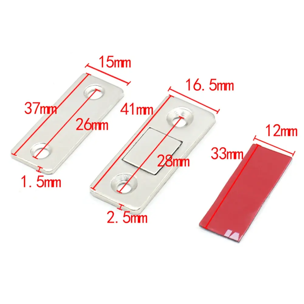 1-10 Sets Magnetic Cabinet Catches Door Stops Magnet Invisible Soft-Catch Ultra-Thin Anti-Rust Door Magnet with Screw for Home