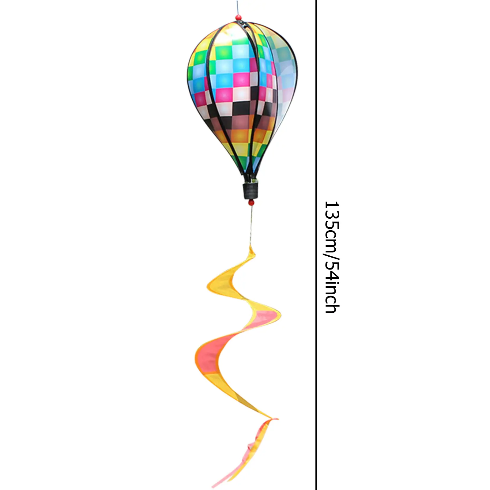 Wind Chimes Rainbow Hot Air Balloon Wind Spinner Rotating Sequin Windmill Wind Twister Hanging Decoration for Garden