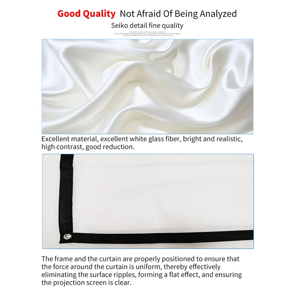Home Office Projector Curtain 60 72 84 100 120 150 inch 16:9 Simple KTV Display Screen Household Bedroom Ornaments