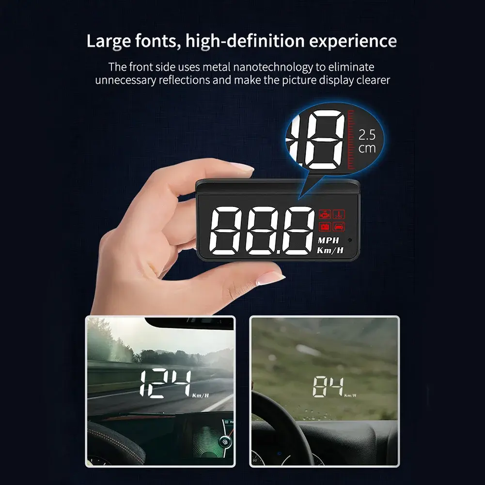 Car M3 HUD Head-Up Display O-BD2 Trip Computer Speed Projector Auto On-Board Computer Fuel Mileage Alarm Auto Car Accessories
