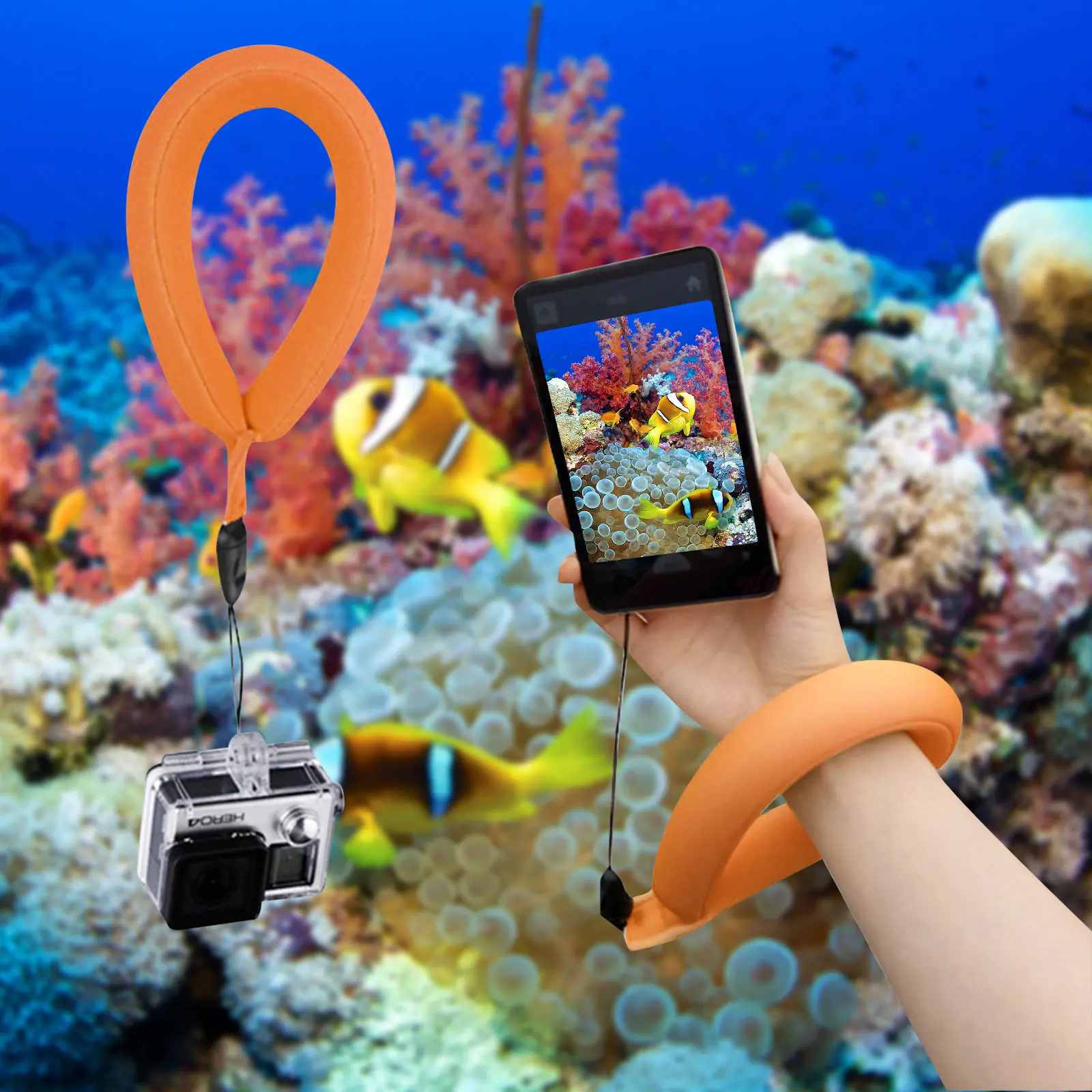 Ajustable Floating Strap Waterproof Camera Cell Phone Float Underwater Wrist Strap For GoPro Accessories Nikon Canon Fujifilm