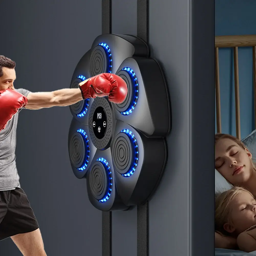 Smart Music Boxing Machine Bluetooth Boxing Reaction Wall Target Muay Thai Training Sandbag RGB Light Punching Equipment ﻿