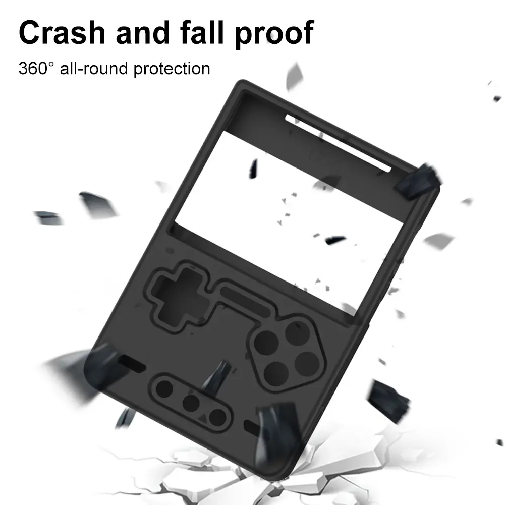 Silicone Case with Lanyard For TRIMUI BRICK Portable Retro Game Console Anti-Scratch Soft Skin Cover & Bag & Tempered Glass Film
